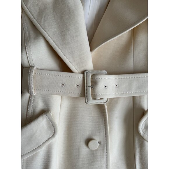 SOLD Auth Vintage Christian Dior Yellow Silk Belted Structured Coat Size XS - Picture 8 of 16